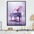 thumbnail image 1 of Designart "Whimsical Waltz On The Purple Piano" Music Floater Framed Wall Decor, 1 of 5