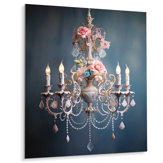 Designart "Whimsical Whispers of the Chandelier" Chandelier Metal Wall Art Prints