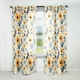 thumbnail image 1 of Designart "Whimsical Yellow Floral Patterns In Watercolor" Floral Curtain Panels, 1 of 6