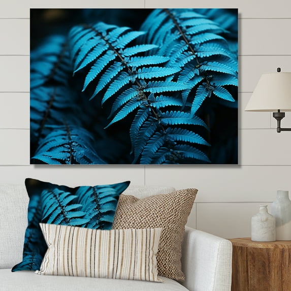 Designart "Whimsy Among Turquoise Ferns I" Floral Canvas Print