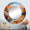 thumbnail image 1 of Designart "Whimsy In The Colorful Fields" Countryside Round Mirror Wall Decor Country - Large Yellow Round Office Mirror - Round Mirror - 29" x 29", 1 of 6
