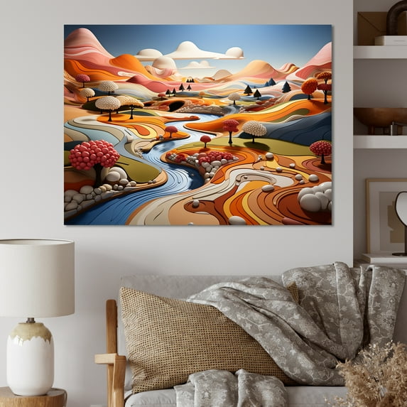 Designart "Whimsy In The Colorful Fields I" Countryside Canvas Prints