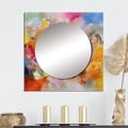 thumbnail image 1 of Designart "Whirling Color Dance I" Minimalism Square Mirror For Wall Decor - Large Orange Square Printed Wall Mirror Art - Square Transitional Mirror - Wall Mounted Square Large Mirror, 1 of 5