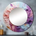 thumbnail image 1 of Designart "Whirling Dream " Abstract Spirals Rund Mirror For Wall Decor - Large Pink Round Printed Mirror - Modern Round Mirror 29" x 29" Inch, 1 of 5