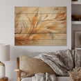 thumbnail image 1 of Designart "Whirling Leaves in Beige and Yellow II" Abstract Botanicals Print on Natural Pine Wood, 1 of 5