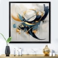 thumbnail image 1 of Designart "Whirls of Serenity in Golden Blue Abstract I" Abstract Framed Wall Art Decor - Modern Gold Abstract Fractal Bedroom Framed Canvas Wall Art, 1 of 6