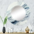 thumbnail image 1 of Designart "Whirlwind in Blue and Cream II" Abstract Shapes Round Wall Mirror - Modern Oval Printed Decorative Oversized Mirror - Multiple Color Options, 1 of 4