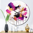 thumbnail image 1 of Designart "Whispered Abstractions in Purple and Gold I" Abstract Oversized Wall Clock, 1 of 5