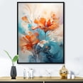 thumbnail image 1 of Designart "Whispering Breeze In Beige And Blue I" Abstract Impressionism Floater Framed Wall Decor, 1 of 5