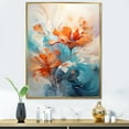 thumbnail image 1 of Designart "Whispering Breeze In Beige And Blue I" Abstract Impressionism Floater Framed Wall Decor, 1 of 5