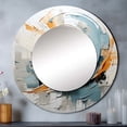thumbnail image 1 of Designart "Whispering Flow" Abstract Spirals Rund Mirror For Wall Decor - Large Yellow Round Print Mirror - Round Modern Mirror 29" x 29" Inch - Wall Mounted Round Large Mirror, 1 of 5