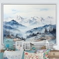 thumbnail image 1 of Designart "Whispering Serenity Of A Mountain Morning III" Landscape Mountains Floater Framed Wall Art Living Room, 1 of 5