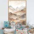 thumbnail image 1 of Designart "Whispering Serenity Of A Mountain Morning" Landscape Mountains Floater Framed Wall Decor, 1 of 5