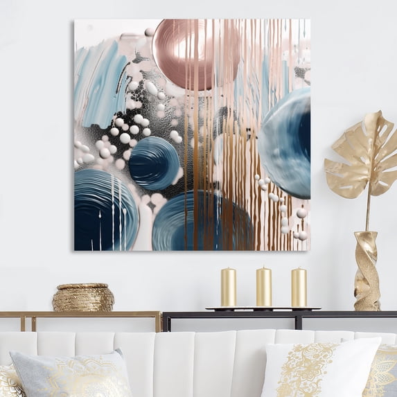 Designart "Whispers in Marble An Abstract Tale IV" Abstract Marble Metal Wall Art