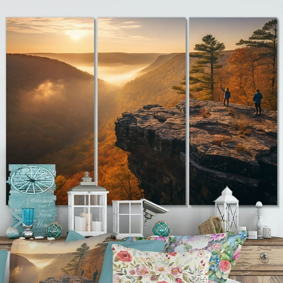 Designart "Whitaker Point in Arkansas II" Landscapes Metal Wall Decor Set