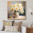 thumbnail image 1 of Designart "White Affodils love expression VI" Landscapes Floater Framed Canvas Print, 1 of 7