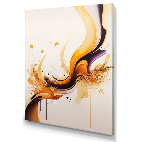 Designart White And Gold Fusion III Canvas Wall Art
