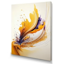 Designart White And Gold Fusion IV Canvas Wall Art