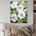 thumbnail image 1 of Designart "White And Green Geraniums In Minimalism" Geraniums Floater Framed Canvas Prints, 1 of 5