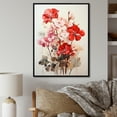 thumbnail image 1 of Designart "White And Red Geraniums In Minimalism I" Geraniums Floater Framed Wall Art Prints, 1 of 5