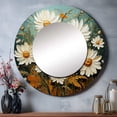 thumbnail image 1 of Designart "White And Teal Daisy Charm II" Daisies Rund Mirror For Wall Decor - Large White Round Printed Mirror - Traditional Round Mirror 23" x 23" Inch, 1 of 6