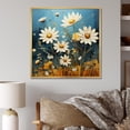 thumbnail image 1 of Designart "White And Teal Daisy Charm V" Landscapes Floater Framed Wall Decor, 1 of 7