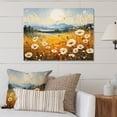 thumbnail image 1 of Designart "White Beige Buttercups landscape Pointillism Dot" Floral Metal Wall Art Prints, 1 of 5