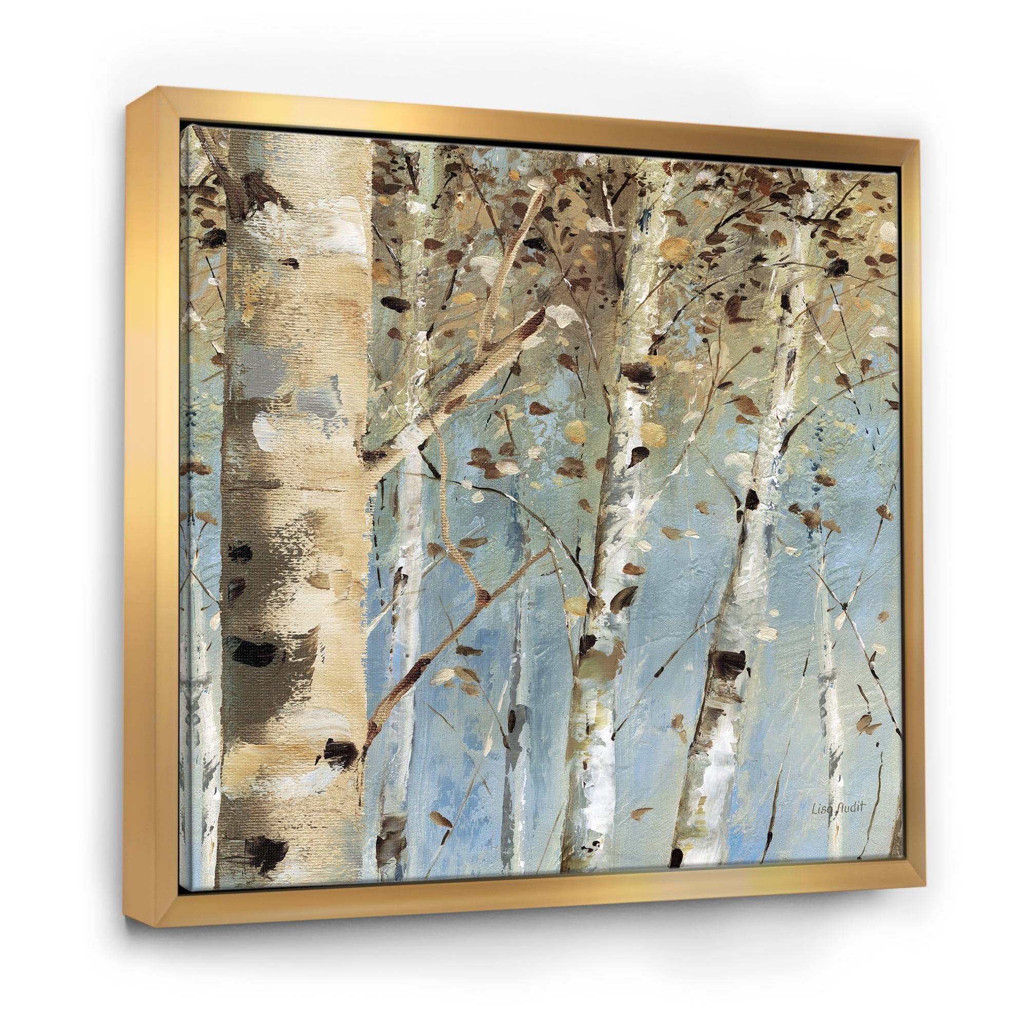 Designart ' White Birch Forest I ' Modern Farmhouse Framed Canvas