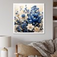 thumbnail image 1 of Designart "White Bloom Blue Bonnets Arrangement I" Blue Bonnets Picture Framed Wall Art Living Room, 1 of 5