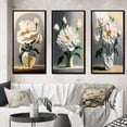 thumbnail image 1 of Designart "White Blossoming Flowers Still Life I" Floral Framed Wall Art Set Of 3 - White Traditional Frame Gallery Set For Office Decor, 1 of 6