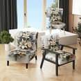 thumbnail image 1 of Designart "White Blue Seasonal Flowers Seasonal gracefulness III" White Floral Upholstered Accent Chair - Traditional Arm Chair For Bedroom, 1 of 1