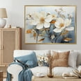 thumbnail image 1 of Designart "White Botanical gracefulness I" Abstract Botanicals Floater Framed Canvas Wall Art, 1 of 7
