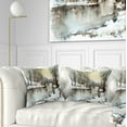 thumbnail image 1 of Designart White Bridge Over River - Landscape Printed Throw Pillow - 18x18, 1 of 5