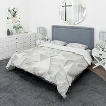 Designart 'White Crumpled Abstract' Scandinavian Duvet Cover Set