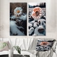 thumbnail image 1 of Designart "White Daisy in Winter Bloom" Daisy Wall Art Set Of 2 - White Floral Canvas Set For Living Room Decor, 1 of 7