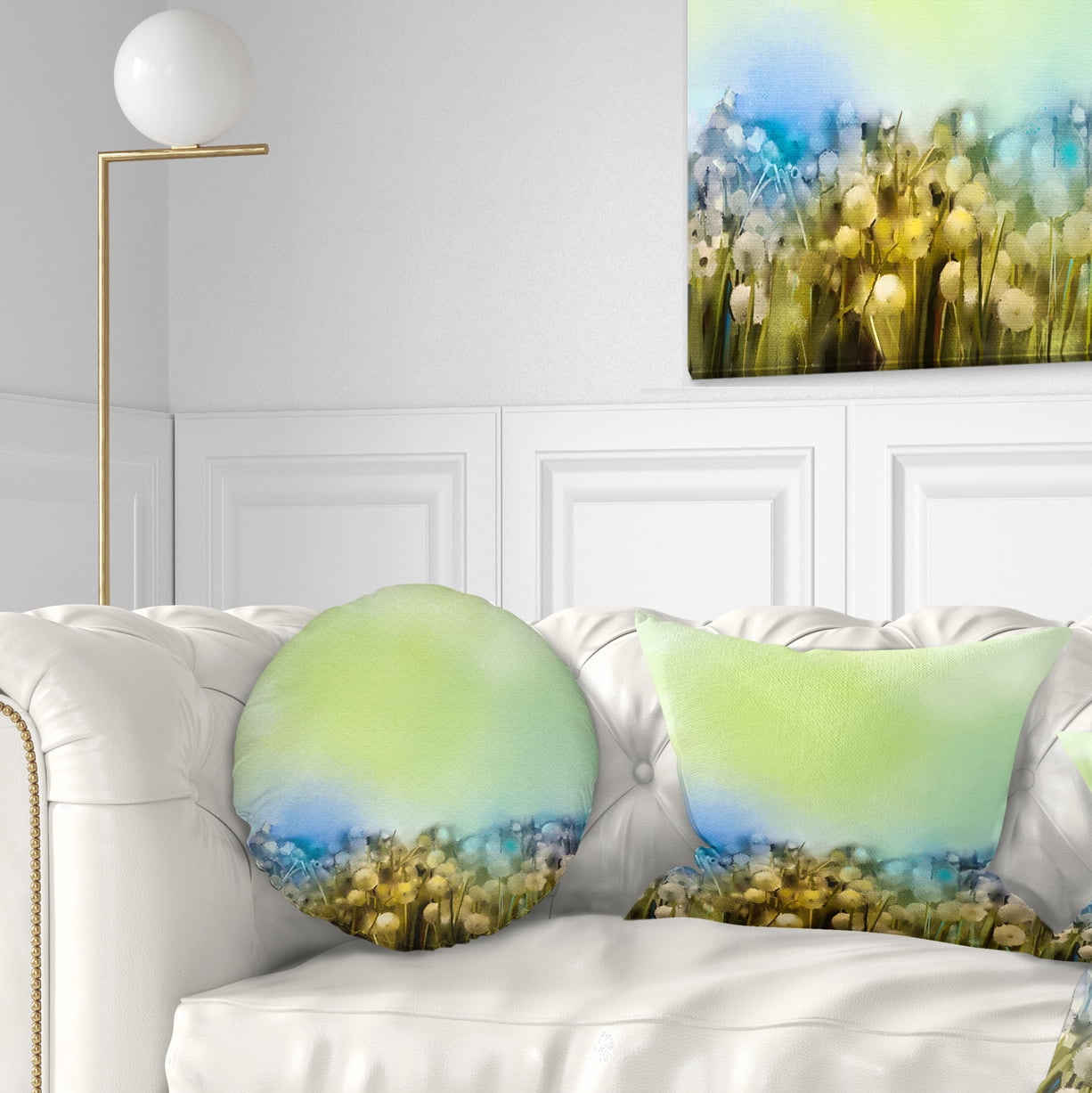 Designart White Flowers Garden in Soft Color - Floral Throw Pillow - 12x20