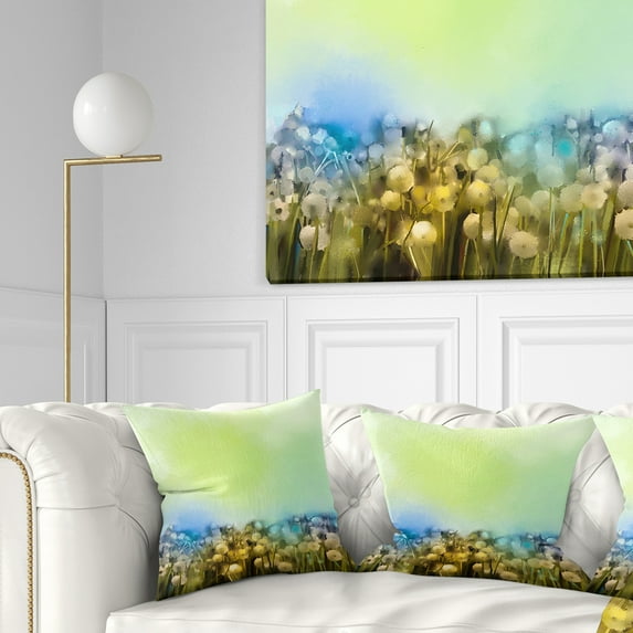 Designart White Flowers Garden in Soft Color - Floral Throw Pillow - 16x16