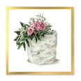 thumbnail image 1 of Designart 'White Flowers and Pink Roses On Cake' Traditional Framed Art Print, 1 of 4