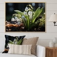 thumbnail image 1 of Designart "White Green Snowdrops landscape II" Floral Floater Framed Canvas Wall Art, 1 of 7