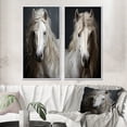 thumbnail image 1 of Designart "White Horse Subtle " Horse Framed Wall Art Set Of 2 - White Animals Framed Canvas Set For Living Room Decor, 1 of 7