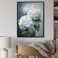 thumbnail image 1 of Designart "White Hydrangea Hues" Floral Floater Framed Canvas Print, 1 of 7