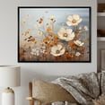 thumbnail image 1 of Designart "White Orange Minimalism Flower composition" Abstract Botanicals Floater Framed Canvas Art Print, 1 of 7