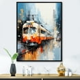 thumbnail image 1 of Designart "White Orange modern Train" Modern Floater Framed Wall Decor, 1 of 7