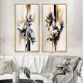 thumbnail image 1 of Designart "White Orchid on Golden Beige Canvas I" Orchid Framed Wall Art Set Of 2 - White Floral Frame Gallery Set For Office Decor, 1 of 7