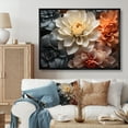 thumbnail image 1 of Designart "White Peach modern Still Lifes" Abstract Still Lifes Floater Framed Wall Art Print, 1 of 7