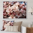 thumbnail image 1 of Designart "White Pink Magnolias landscape Vibrant I" Floral Floater Framed Wall Art Print, 1 of 7