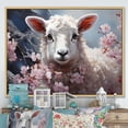 thumbnail image 1 of Designart "White Pink White Pink Sheep delicate Guardians I" Animals Floater Framed Canvas Print, 1 of 7