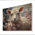 thumbnail image 1 of Designart "White Pink White Pink Sheep delicate Guardians I" Animals Print on Natural Pine Wood, 1 of 5