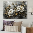 thumbnail image 1 of Designart "White Romantic Roses" Floral Rose Wall Art Print, 1 of 5