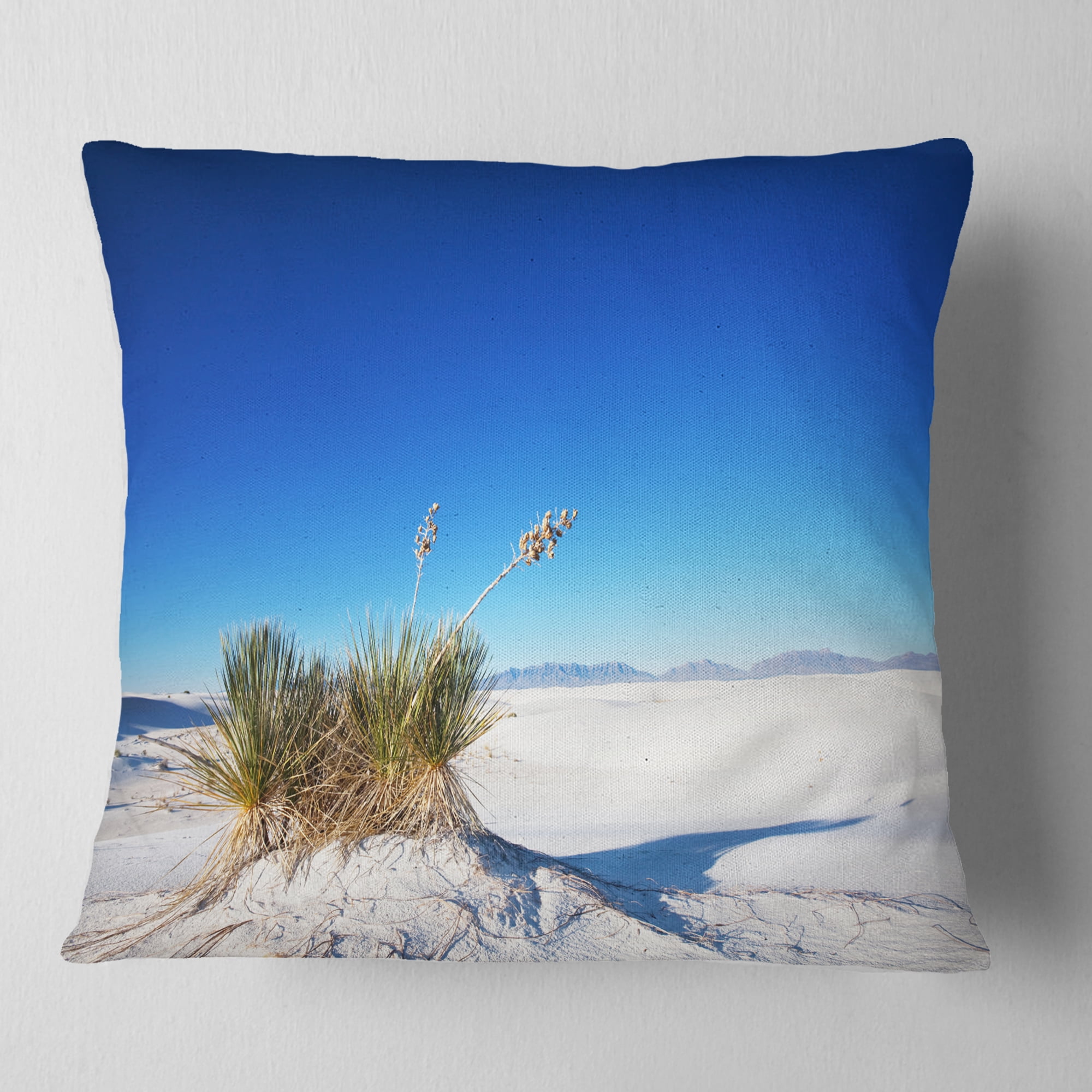 Designart White Sands Park in Usa - Landscape Printed Throw Pillow - 18x18
